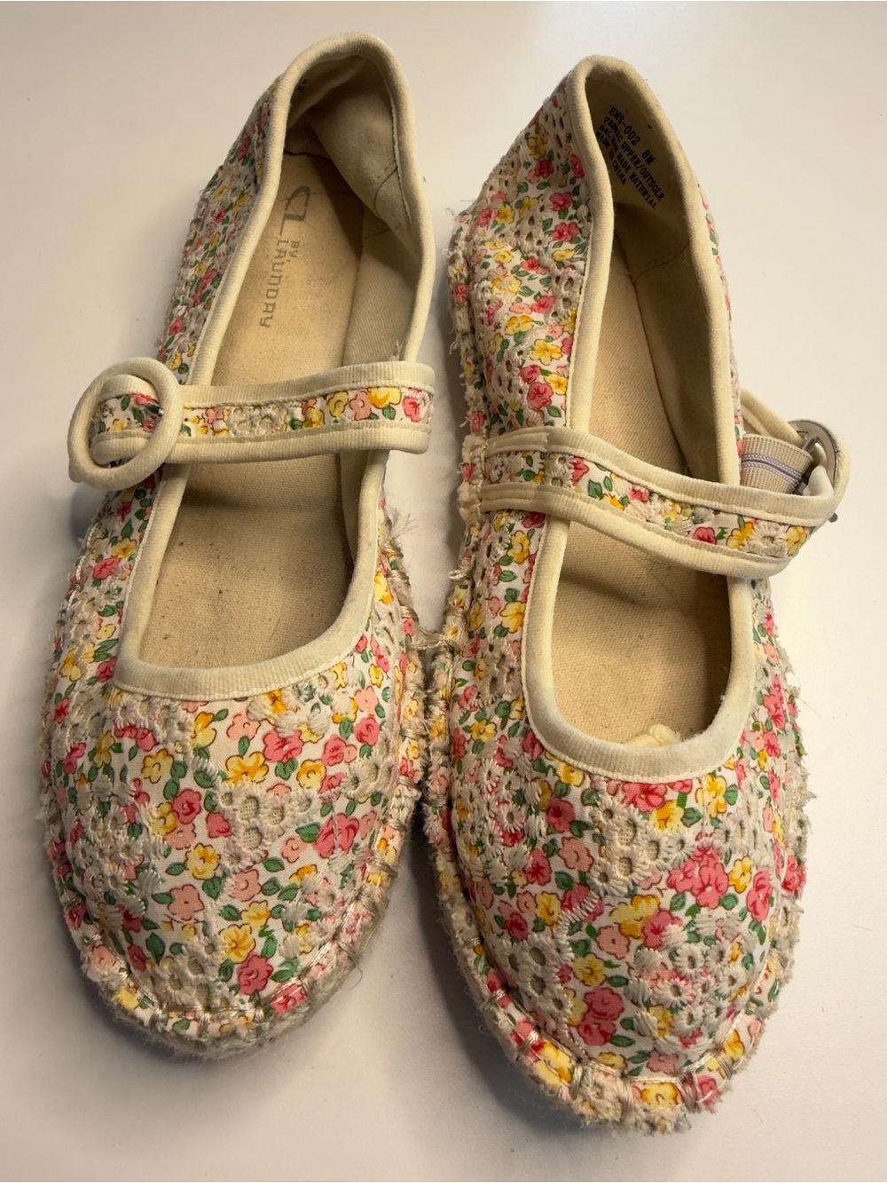 Chinese Laundry Floral Cream Mary Jane Flats